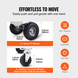 VEVOR Aluminum Hand Truck, 2 in 1, 363 kg Max Load Capacity, Heavy Duty Industrial Convertible Folding Hand Truck and Dolly, Utility Cart Converts from Hand Truck to Platform Cart with Rubber Wheels