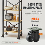 VEVOR Leveling Casters, Set of 4, 500 kg Total Load Capacity, 50.8 mm, Heavy Duty with Upgraded Handle Design, 360 Degree Swivel Caster Wheels, Adjustable Casters with Feet for Workbench, Machine
