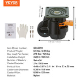VEVOR Leveling Casters, Set of 4, 500 kg Total Load Capacity, 50.8 mm, Heavy Duty with Upgraded Handle Design, 360 Degree Swivel Caster Wheels, Adjustable Casters with Feet for Workbench, Machine