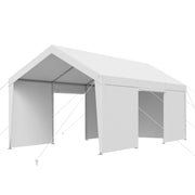 VEVOR Carport Car Canopy 12x20FT Heavy Duty Car Shelter with Sidewalls Grey