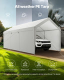 VEVOR Carport Car Canopy 12x20FT Heavy Duty Car Shelter with Sidewalls Grey
