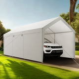 VEVOR Carport Car Canopy 12x20FT Heavy Duty Car Shelter with Sidewalls Grey