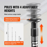 VEVOR Dust Barrier Poles, 10 Ft Barrier Poles, Dust Barrier System with 4 Telescoping Poles, Magnetic Zipper, Carry Bag and 32.8x13.12 Ft Plastic Film, for Interior Decoration, Painting