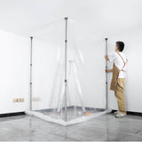 VEVOR Dust Barrier Poles, 10 Ft Barrier Poles, Dust Barrier System with 4 Telescoping Poles, Magnetic Zipper, Carry Bag and 32.8x13.12 Ft Plastic Film, for Interior Decoration, Painting