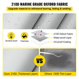 VEVOR Pontoon Boat Cover, Fit for 25\'-28\' Boat, Heavy Duty 600D Marine Grade Oxford Fabric, UV Resistant Waterproof Trailerable Boat Cover with 2 Support Poles and 7 Wind-Proof Straps, Gray