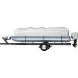 VEVOR Pontoon Boat Cover, Fit for 25\'-28\' Boat, Heavy Duty 600D Marine Grade Oxford Fabric, UV Resistant Waterproof Trailerable Boat Cover with 2 Support Poles and 7 Wind-Proof Straps, Gray