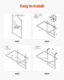 Balcony Hanging Table, 610 x 410 mm Metal Folding Balcony Railing Table, Outdoor Balcony Bar Table for Railings, 5-Level Adjustable, Fit Railing from 1" to 4.7", Serving Table for Patio & Deck