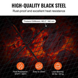 X-Marks Fire Pit Grill Grate, Rectangle Cooking Grate, Heavy Duty Steel Campfire BBQ Grill Grid with Handle & Support X Wire, Portable Camping Cookware for Outside Party Gathering, 81 cm Black