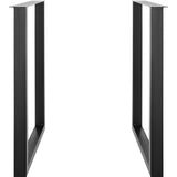 VEVOR 711.2MM Adjustable Furniture Legs, Square Reinforced Steel Office Table legs Set of 2 for DIY, Max Load 453.6KG Heavy Duty Desk Legs, Quick Instalation & Rich Accessories Legs Black