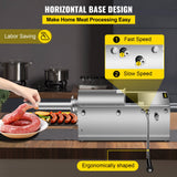 VEVOR Manual Sausage Stuffer, 3 L / 7 LBS Horizontal Sausage Machine, Dual-Speed Meat Stuffer, Made of Food-Grade 304 Stainless Steel, Includes 5 Stuffing Tubes, for Home Kitchen Restaurant Commercial