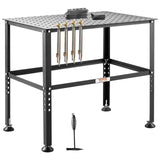 Welding Table 36" x 24", 800LBS Capacity Welding Workbench Table, Heavy-Duty Work Bench with 0.63" Fixture Holes and Non-slip Foot Pads for Welding Assembly Repair Works