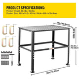 Welding Table 36" x 24", 800LBS Capacity Welding Workbench Table, Heavy-Duty Work Bench with 0.63" Fixture Holes and Non-slip Foot Pads for Welding Assembly Repair Works