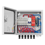 VEVOR Solar PV Combiner Box 6 String 10A for Solar Panel System Steel Case IP65