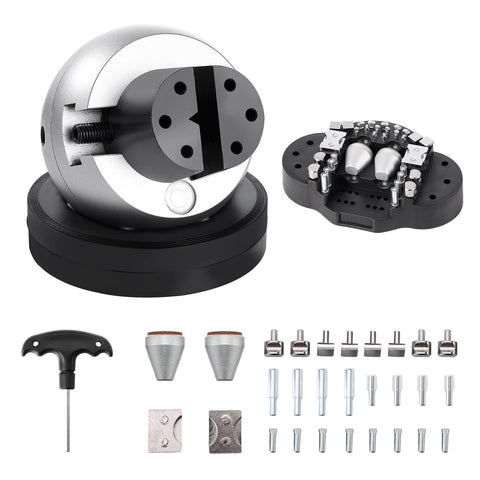 VEVOR Engraving Block 5 inch Ball Vise Setting Jewelry Ball Vise Engraving with 34PCS Attachment and Rubber Base
