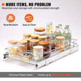 VEVOR Pull Out Cabinet Under Sink Organizer 11 x 21 Inch Wire Drawer Basket