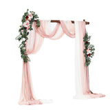 VEVOR Artificial Wedding Arch Flowers Kit Pink With 2 Pcs Flowers 3 Pcs Drapes