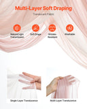 VEVOR Artificial Wedding Arch Flowers Kit Pink With 2 Pcs Flowers 3 Pcs Drapes