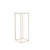 VEVOR 10PCS 31.5inch/80cm High Wedding Flower Stand, With Acrylic Laminate,Metal Vase Column Geometric Centerpiece Stands, Gold Rectangular Floral Display Rack for Events Reception, Party Decoration