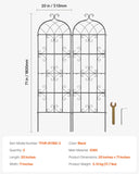 VEVOR 2 Packs Metal Garden Trellis for Climbing Plant Support 71x20 in Rustproof