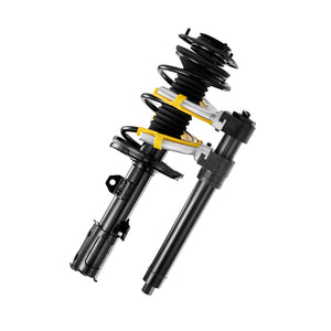 VEVOR Strut Spring Compressor Set, Macpherson Strut Spring Compressor Kit, Interchangeable Fork Strut Coil Extractor Remover Tool, with Yellow Protective Sleeve and Carrying Case