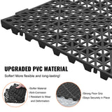 VEVOR Modular Interlocking Cushion, 55 Pack 30 x 30 cm Splicing Drainage Mats, PVC Interlocking Drainage Floor Tiles, Non-Slip Drainage Holes for Restroom, Bathroom, Kitchen, Pool, Wet Area, Black