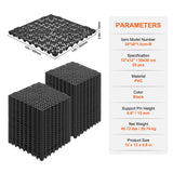 VEVOR Modular Interlocking Cushion, 55 Pack 30 x 30 cm Splicing Drainage Mats, PVC Interlocking Drainage Floor Tiles, Non-Slip Drainage Holes for Restroom, Bathroom, Kitchen, Pool, Wet Area, Black