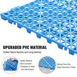 VEVOR Modular Interlocking Cushion, 55 Pack 30 x 30 cm Splicing Drainage Mats, Soft PVC Interlocking Drainage Floor Tiles, Non-Slip Drainage Holes for Restroom, Bathroom, Kitchen, Pool, Wet Area, Blue