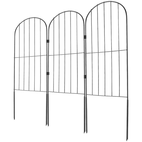 VEVOR Garden Fence, No Dig Fence 61 x 33 cm Animal Barrier Fence, Underground Decorative Garden Fencing with 5.08 cm Spike Spacing, Metal Dog Fence for the Yard and Outdoor Patio, 28 Pack