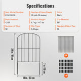 VEVOR Garden Fence, No Dig Fence 61 x 33 cm Animal Barrier Fence, Underground Decorative Garden Fencing with 5.08 cm Spike Spacing, Metal Dog Fence for the Yard and Outdoor Patio, 28 Pack