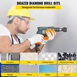 VEVOR Diamond Drill Bits 6PCS Diamond Hole Saw 20/35/40/50/55/68mm Tile Hole Saw Kit Vacuum Brazed Diamond Drill Bit 0.59in/15mm Segment Tile Hole Saw w Storage Case for Tile Ceramic Porcelain Marble