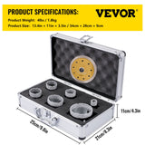 VEVOR Diamond Drill Bits 6PCS Diamond Hole Saw 20/35/40/50/55/68mm Tile Hole Saw Kit Vacuum Brazed Diamond Drill Bit 0.59in/15mm Segment Tile Hole Saw w Storage Case for Tile Ceramic Porcelain Marble