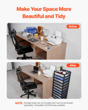 Plastic Storage Organizer 10-Tier Large Capacity with Organizer Top Black Frame