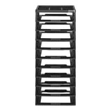 Plastic Storage Organizer 10-Tier Large Capacity with Organizer Top Black Frame