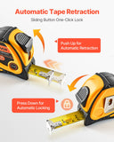 VEVOR Tape Measure 7620mm Retractable Imperial Metric for Decoration