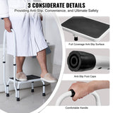 VEVOR Step Stool 1-Step 150KG Capacity, 3 Adjustable Height with Handle Steel Step Ladder, Portable Toddler Step Stools for Adults, Non-Slip Sturdy Step Ladders for Office, RVs, Pets