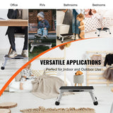 VEVOR Step Stool 1-Step 150KG Capacity, Folding Steel Step Ladder 3 Adjustable Height, Portable Toddler Step Stools for Adults, Non-Slip Sturdy Step Ladders for Office, RVs, Pets, Bathrooms,Bedrooms