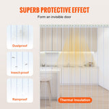 VEVOR Strip Curtain, 3048 cm L x 30.5 cm W x 3 mm Thickness, Clear Ribbed PVC Curtain Strip Door Bulk Roll, Plastic Door Strips for Doorway of Supermarket, Garage, Warehouse, Barn, Pet Animal House