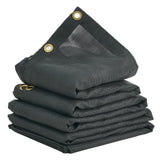 VEVOR Dump Truck Mesh Tarp, 8 x 18 ft, PVC Coated Black Heavy Duty Cover with 5.5" 18oz Double Pocket, Brass Grommets, Reinforced Double Needle Stitch Webbing Fits Manual or Electric Dump Truck System