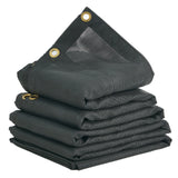 VEVOR Dump Truck Mesh Tarp, 8 x 18 ft, PVC Coated Black Heavy Duty Cover with 5.5" 18oz Double Pocket, Brass Grommets, Reinforced Double Needle Stitch Webbing Fits Manual or Electric Dump Truck System