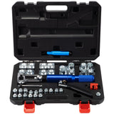 VEVOR Hydraulic Flaring Tool Kit, 45° Double Flaring Tool, Brake Repair Brake Flaring Tools for 3/16"-1/2", Brake Flare Tool with Tube Cutter, 32 PCS Tube Flaring Tools for Copper Lines, Black