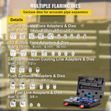 VEVOR Hydraulic Flaring Tool Kit, 45° Double Flaring Tool, Brake Repair Brake Flaring Tools for 3/16"-1/2", Brake Flare Tool with Tube Cutter, 32 PCS Tube Flaring Tools for Copper Lines, Black