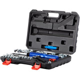 VEVOR Hydraulic Flaring Tool Kit, 45° Double Flaring Tool, Brake Repair Brake Flaring Tools for 3/16"-1/2", Brake Flare Tool with Tube Cutter, 32 PCS Tube Flaring Tools for Copper Lines, Black