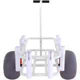 VEVOR Beach Fishing Cart, 136 kg Load Capacity, Fish and Marine Cart with Two 330 mm Big Wheels PU Balloon Tires for Sand, Heavy-Duty Aluminum Pier Wagon Trolley with 8 Rod Holders for Fishing, Picnic