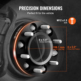 VEVOR 1.5" 6"x5.5" Wheel Spacers Wheel Adapters 6 Lug Forged Spacer 4 PCS Black