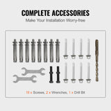 VEVOR Handrails for Outdoor Steps, Fit 1-3 Steps Wrought Iron Handrail, Outdoor Stair Railing, Adjustable Front Porch Hand Rail, Black Transitional Hand railings for Concrete Steps or Wooden Stairs