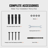 VEVOR Single Post 1-2, Black Steel Railing 441LBS Capacity Baking Varnish Iron Stairs Stylish Handrails for Outdoor Steps with Expansion Bolts & Drill Bit