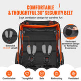 VEVOR Bike Trailer for Toddlers, Kids, Double Seat, 45 kg Load, 2-In-1 Canopy Carrier Converts to Stroller, Tow Behind Foldable Child Bicycle Trailer with Universal Bicycle Coupler, Orange and Gray
