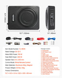 VEVOR 8" 300W Under Seat Car Subwoofer Slim Powered Car/Truck Subwoofer System