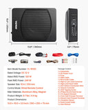 VEVOR 10" 240W Under Seat Car Subwoofer Slim Powered Car/Truck Subwoofer System