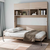Murphy Bed Kit, Queen Size, Deluxe DIY Wall Bed Mechanical Hardware Kit, Pneumatic Lever Heavy Duty Bed Frame Support, Folding Cabinet Wall Bed Space Saving Design for Guestroom, Easy to Build